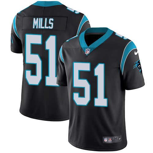 Nike Panthers #51 Sam Mills Black Team Color Men's Stitched NFL Vapor Untouchable Limited Jersey